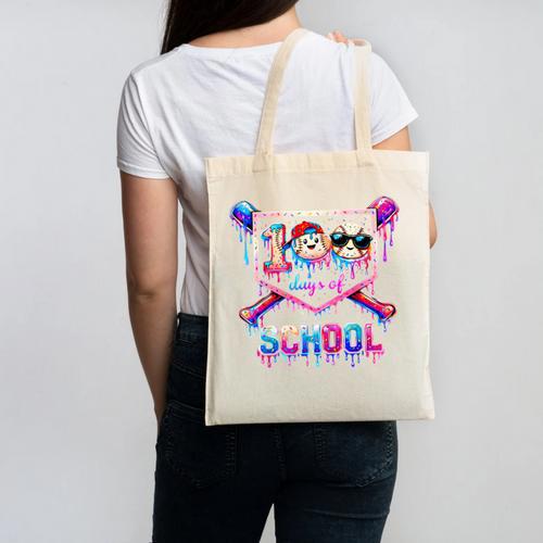 100 Days Of School Baseball Drip Boys For Men Kids Canvas Tote Bag - Sportilla