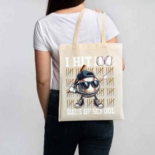 100 Days Of School Boys Kids 100th Day Balls Baseball Kids Canvas Tote Bag - Sportilla