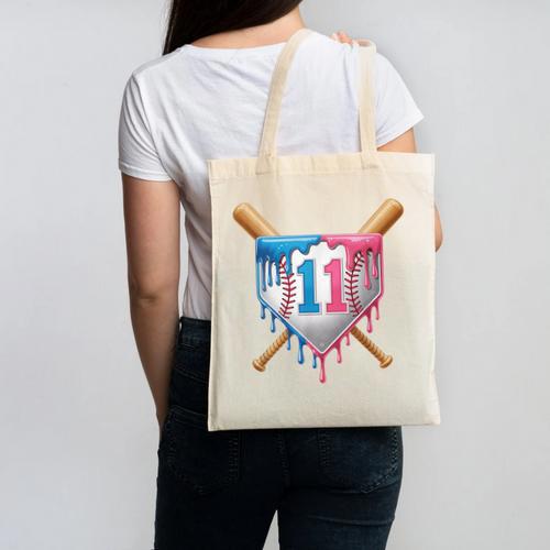 11th Birthday 11yr 2014 Baseball 11 Player 11th Birthday Canvas Tote Bag - Sportilla