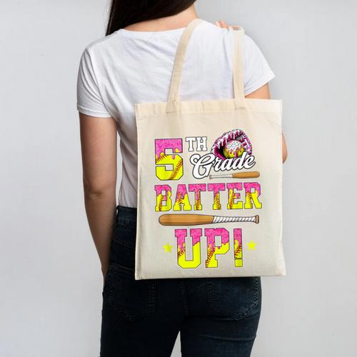 5th Grade Butter Up Softball Ice Cream Drip Back To School Canvas Tote Bag - Savourry