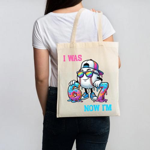 I Was 6 Now I'm 7 Baseball Birthday Drip Ice Cream Boy Canvas Tote Bag - Sportilla