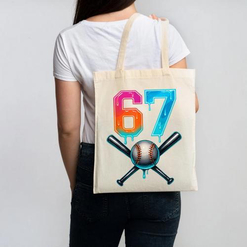 67 Baseball Meme Cool Drip Number 67 Player Or 67th Birthday Canvas Tote Bag - Sportilla