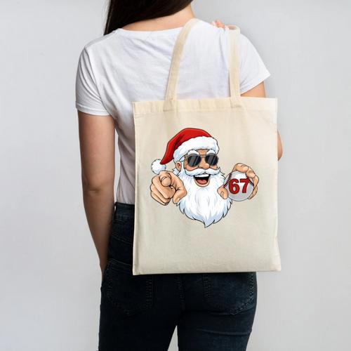 67 Baseball Santa Six Seven Meme Christmas Men Women Kids Canvas Tote Bag - Sportilla