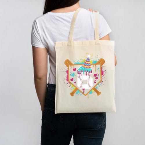6th Birthday Baseball Drip Number 6 Year Old Birthday Boy Canvas Tote Bag - Sportilla