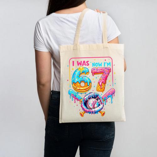 7th Birthday Boys I Was 6 Now I'm 7 Baseball Ice Cream Drip Canvas Tote Bag - Sportilla
