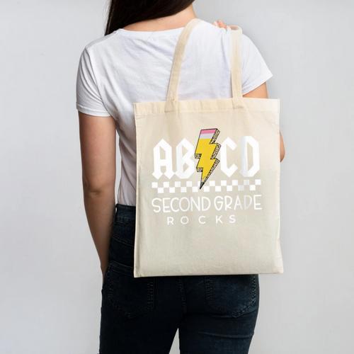 ABCD Second Grade Rocks First Day Of School Back To School Canvas Tote Bag - Savourry
