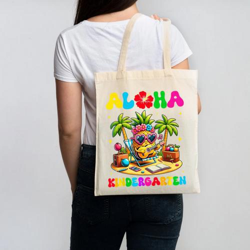 Aloha Kindergarten Pineapple Hawaii Back To School Kids Girl Canvas Tote Bag - Savourry