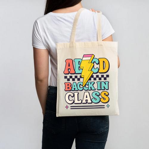 Back To School ABCD Back In Class Canvas Tote Bag - Savourry