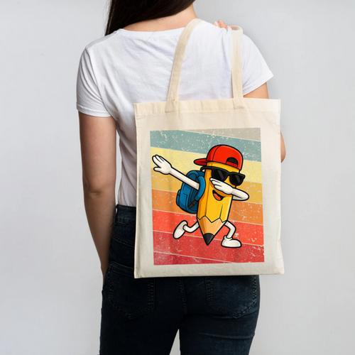 Back To School Dabbing Pencil First Day Boys Kids Canvas Tote Bag - Savourry