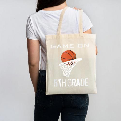 Back To School Game On 5th Grade Basketball Kids Canvas Tote Bag - Savourry