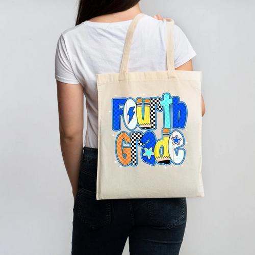 Back To School Hello Fourth Grade Team 4th Grade Boy Girl Canvas Tote Bag - Savourry