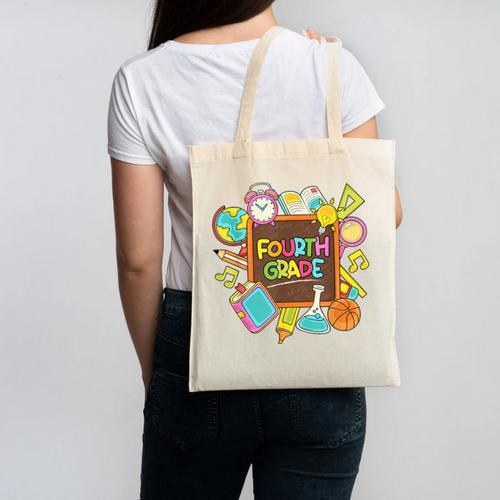 Back To School Hello Fourth Grade Team 4th Grade Boys Girls Canvas Tote Bag - Savourry