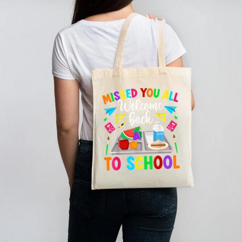 Back To School Lunch Lady First Day Of School Lunch Lady Canvas Tote Bag - Savourry