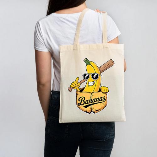 Banana Baseball Fruit Canvas Tote Bag - Sportilla