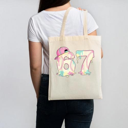Baseball 67 Dripping Six Seven Drip Boys Gen Z Canvas Tote Bag - Sportilla