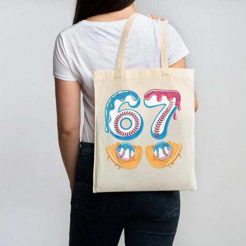 Baseball 67 Ice Cream Drip 67 Meme Player T-Shirt Canvas Tote Bag - Sportilla