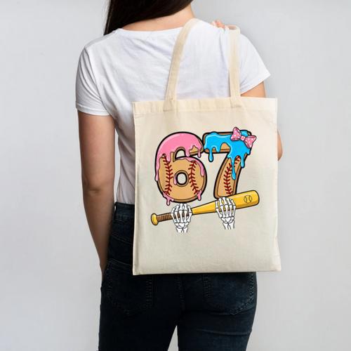 Baseball 67 Ice Cream Drip Skeleton Six Seven Boys Meme Canvas Tote Bag - Sportilla