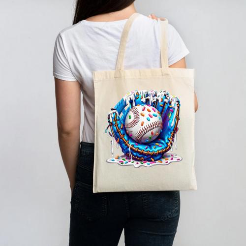 Baseball Drip For Boys Ice Cream Drip Youth Baseball Boys Canvas Tote Bag - Sportilla