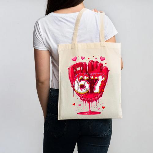 Baseball Drip Ice Cream Valentine Youth Boys Girls Sport Canvas Tote Bag - Sportilla