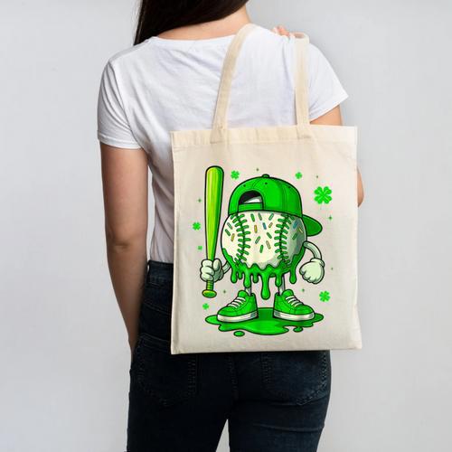 Baseball Drip Icecream Apparel Youth Boy St Patricks Day Canvas Tote Bag - Sportilla