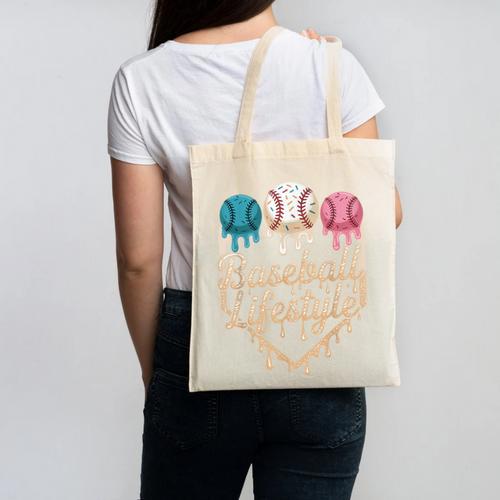 Baseball Drip Icecream Canvas Tote Bag - Sportilla