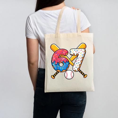 Baseball Drip Number 67 Player 67th Birthday Meme Canvas Tote Bag - Sportilla