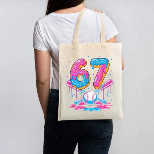 Baseball Drip Number 67 Player 67Th Birthday Baseball Meme Canvas Tote Bag - Sportilla