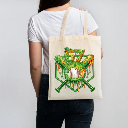 Baseball Drip St Patricks Day Boys Baseball St Patricks Day Canvas Tote Bag - Sportilla