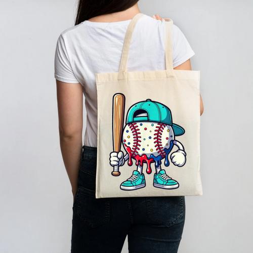 Baseball Drippy Style Apparel For Boys Youth Drip Baseball Canvas Tote Bag - Sportilla