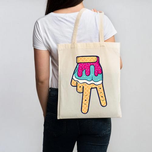 Baseball Ice Cream Drip Home Plate Glove Respect Drip 2 Side Canvas Tote Bag - Sportilla