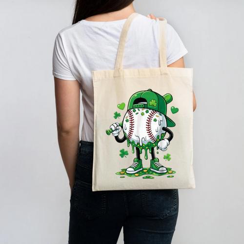 Baseball Icecream Apparel Youth Boy St Patrick's Day Canvas Tote Bag - Sportilla