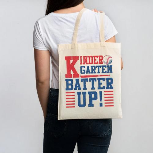 Baseball Kindergarten Back To School Kindergarten Batter Up Canvas Tote Bag - Savourry