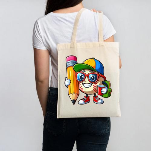 Baseball Lovers Pencil Back To School Kids Boys Girls Canvas Tote Bag - Savourry