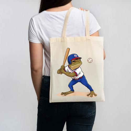 Baseball Puerto Rico Patriotic Flag Boricua Baseball Player Canvas Tote Bag - Sportilla