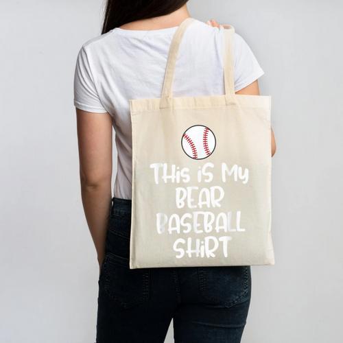Bear Baseball Shirt For Players Fans And Moms Canvas Tote Bag - Sportilla