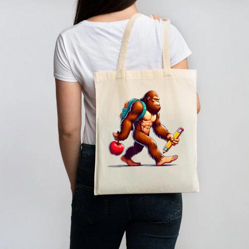 Bigfoot Lovers Pencil Back To School Kids Boys Girls Canvas Tote Bag - Savourry