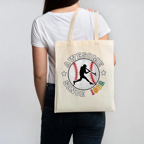 Birthday Baseball Lover 64 Years Old Awesome Since 1962 Canvas Tote Bag - Sportilla