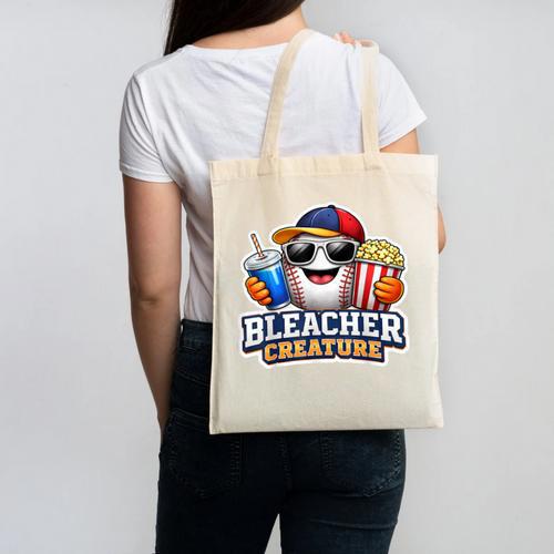 Bleacher Creature Baseball Fan Supporter Game Day Ball Canvas Tote Bag - Sportilla