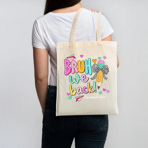 Bruh We Back School Custodians Pencil Back To School Canvas Tote Bag - Savourry