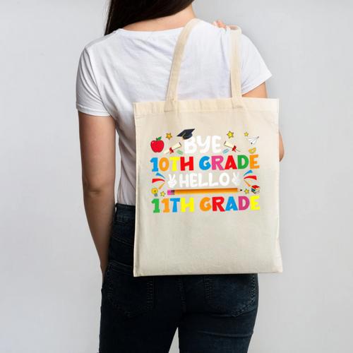 Bye 10th Grade Hello 11th Grade Back To School Kids Boys Canvas Tote Bag - Savourry