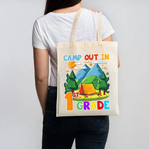 Camp Out In 1st Grade Back To School For Camping Lover Canvas Tote Bag - Savourry