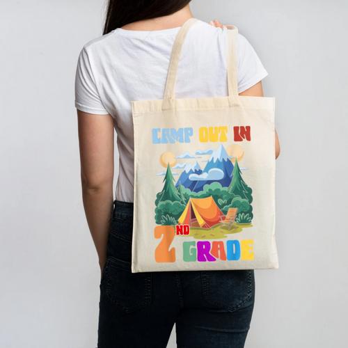 Camp Out In 2nd Grade Back To School For Camping Lover Canvas Tote Bag - Savourry