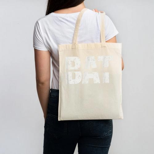 Cool Bat Dad Baseball Tee Women Kids Canvas Tote Bag - Sportilla