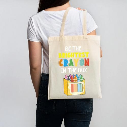 Crayon Be The Brightest Students Crayons Back To School Canvas Tote Bag - Savourry