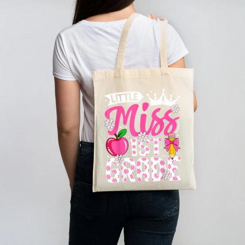 Cute Back To School 1st Grade Girls Kids First Day Of School Canvas Tote Bag - Savourry