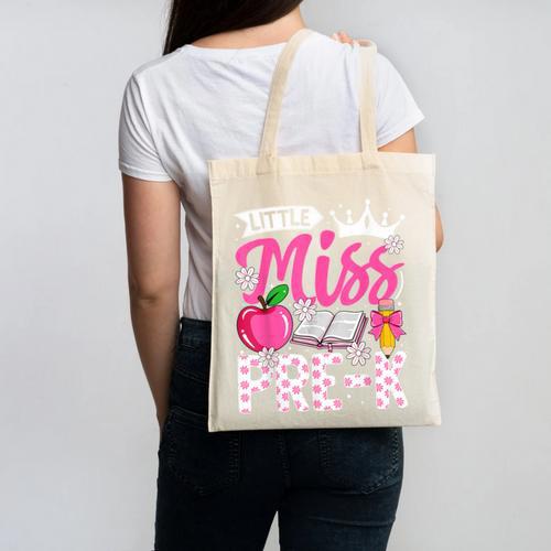 Cute Back To School Pre-K First Day Of School Pre-K Girls Canvas Tote Bag - Savourry