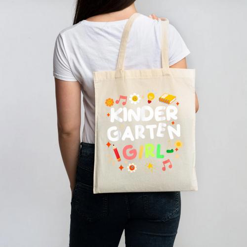 Cute Kindergarten Girl First Day Of School Back To School Canvas Tote Bag - Savourry