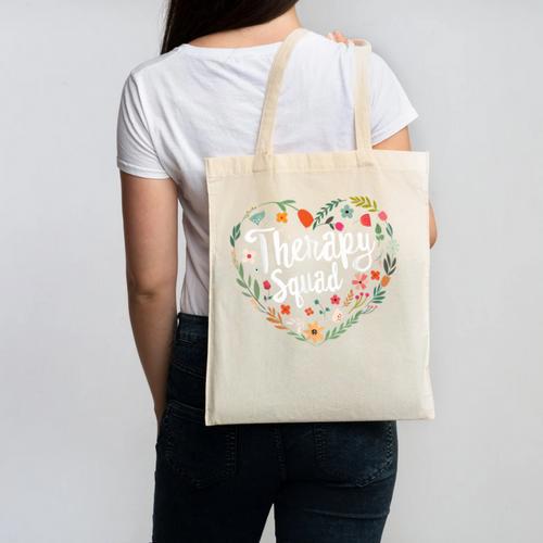 Cute Therapy Squad Physical Therapist Team Back To School Canvas Tote Bag - Savourry