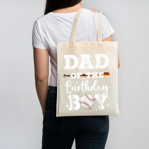 Dad Of The Birthday Boy Baseball Bday Family Canvas Tote Bag - Sportilla