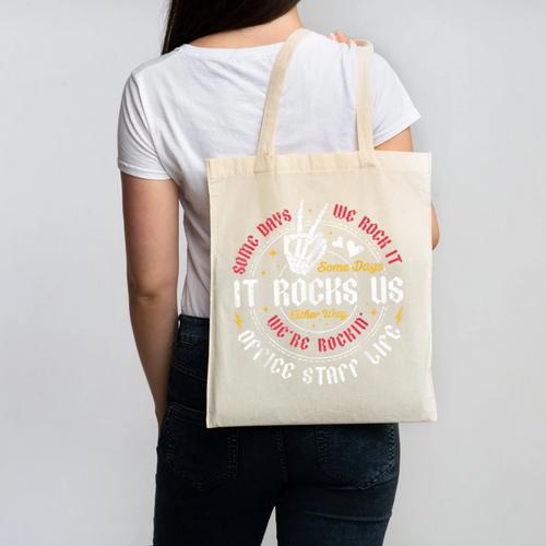Some Days We Rock It Office Staff Life Back To School Canvas Tote Bag - Savourry